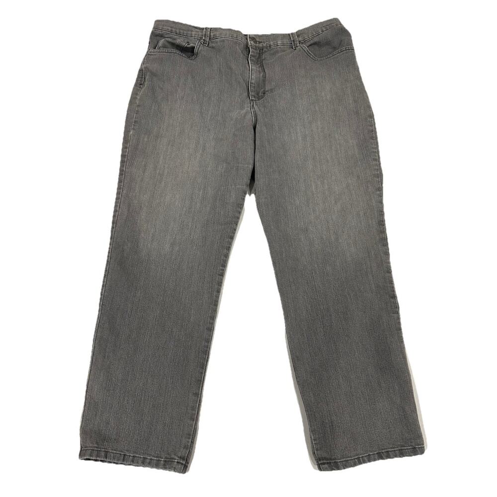Gloria Vanderbilt Amanda Jeans Womens Sz 18 Plus Grey Gray Denim